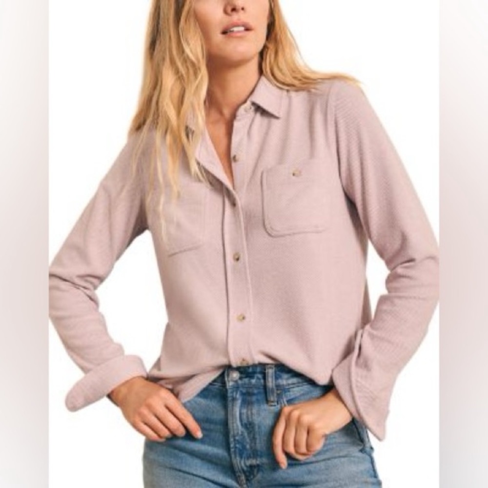 Faherty LEGEND SWEATER SHIRT Fawn Pink Twill Medium